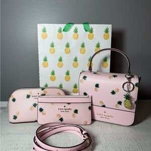 Kate Spade Pink Pineapple Crossbody Bag Set